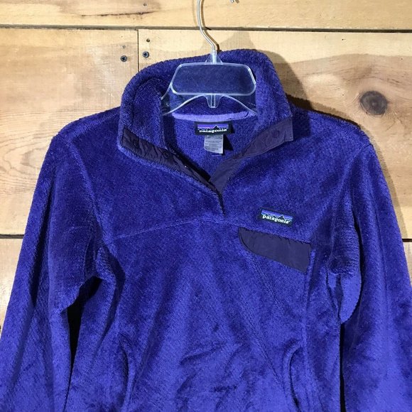Patagonia 1/4 Button Pullover Fleece Jacket Coat Womens Size XS T-Snap Purple - Picture 3 of 10